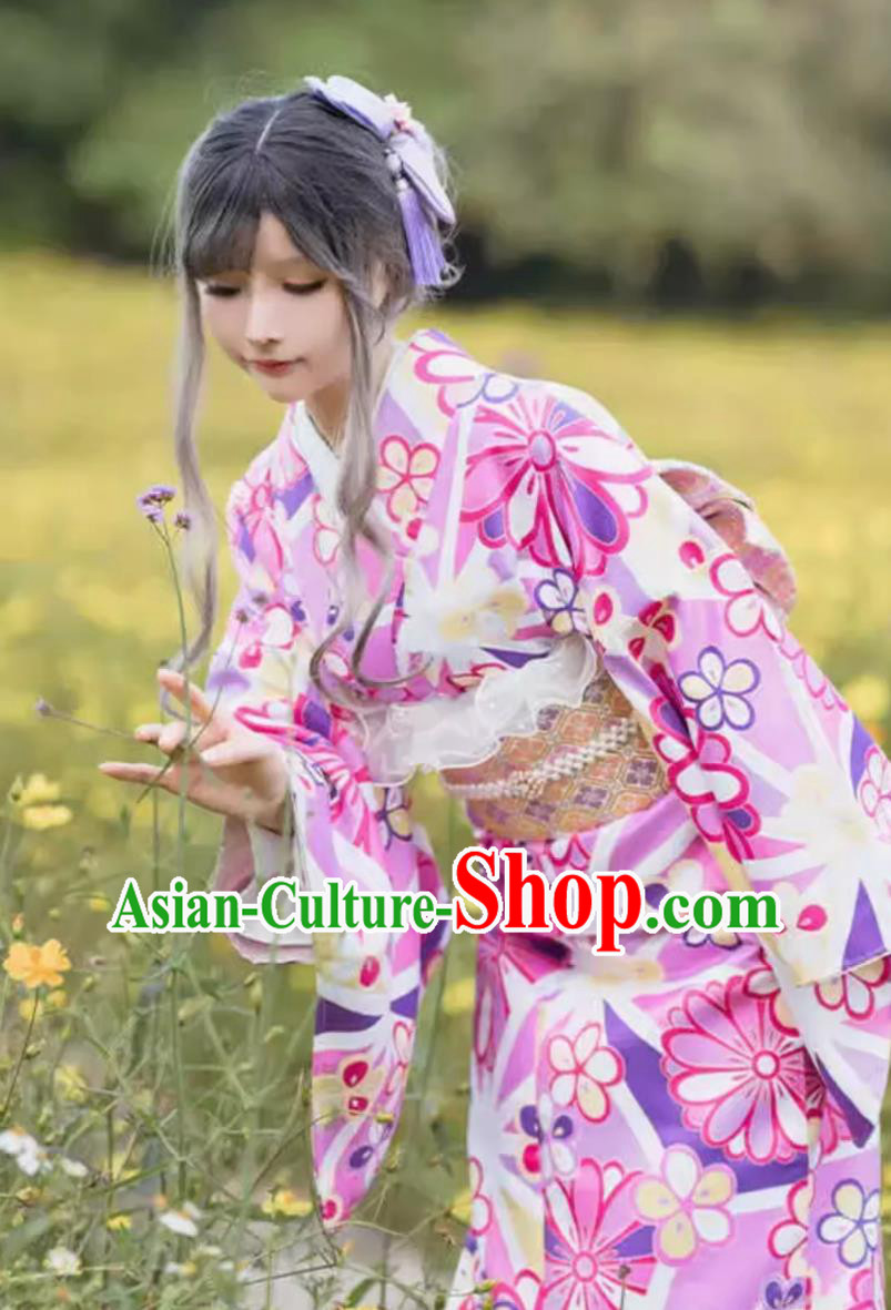 Japanese Clothing Female Cherry Blossom Kimono Formal Japanese Style Improved Kimono Spring Costume