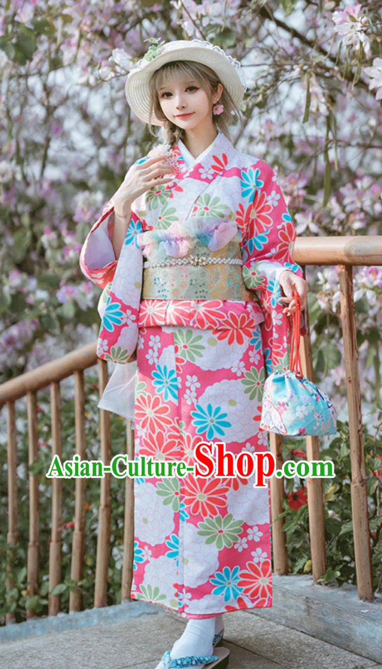 Japanese Kimono Women Traditional Costume Printed Kimono