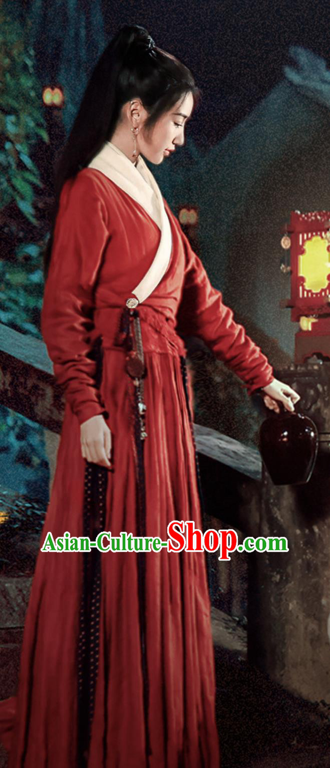 China TV Drama The Ingenious One Shu Ya Nan Red Dress Traditional Female Hanfu Ancient Swordswoman Clothing