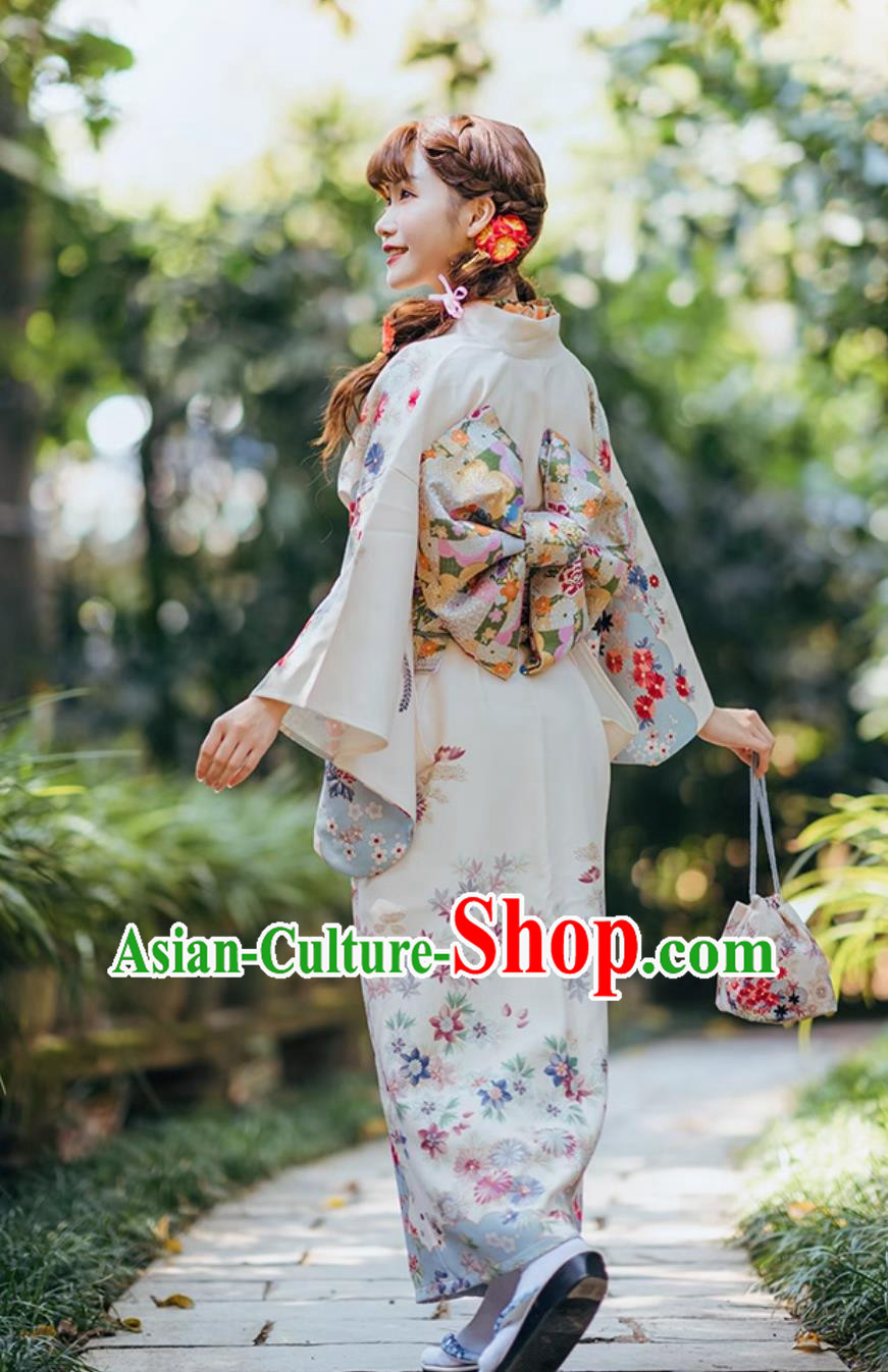 Japanese Kimono Women Improved Kimono Formal Print Dress