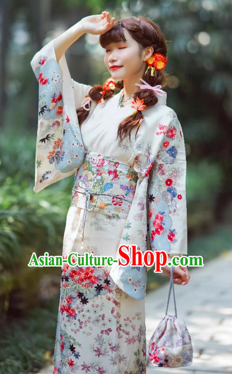 Japanese Kimono Women Improved Kimono Formal Print Dress