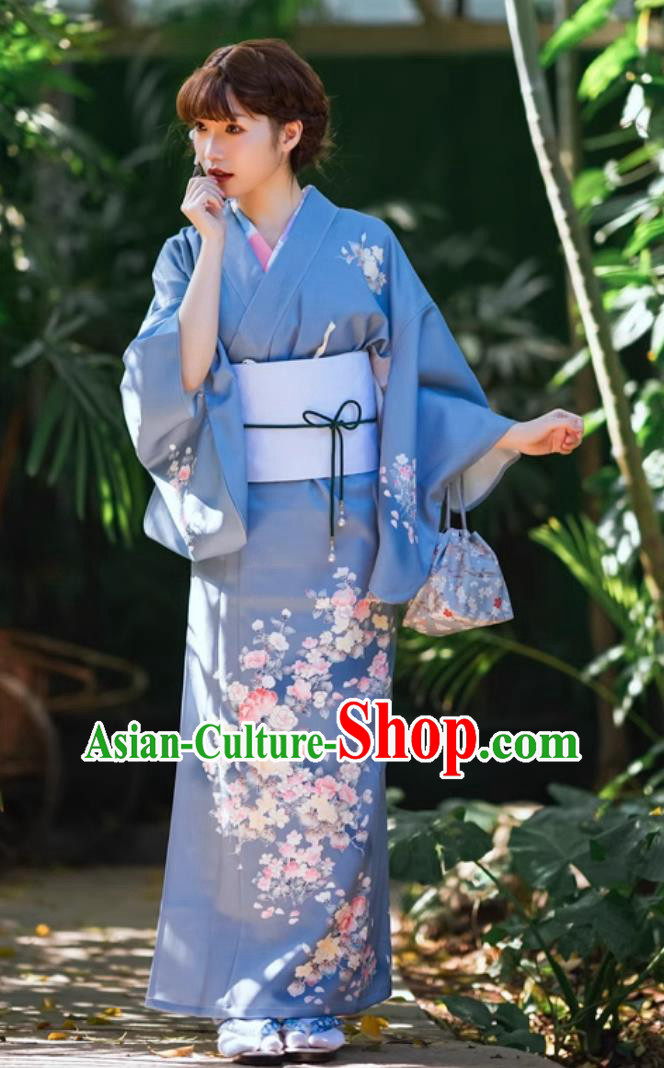 Girl Japanese Bathrobe Gentle Retro Japanese Improved Morandi Kimono