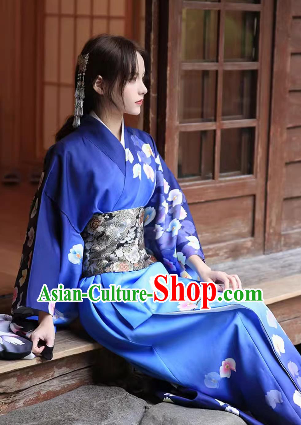 Japanese Improved Blue Printed Kimono