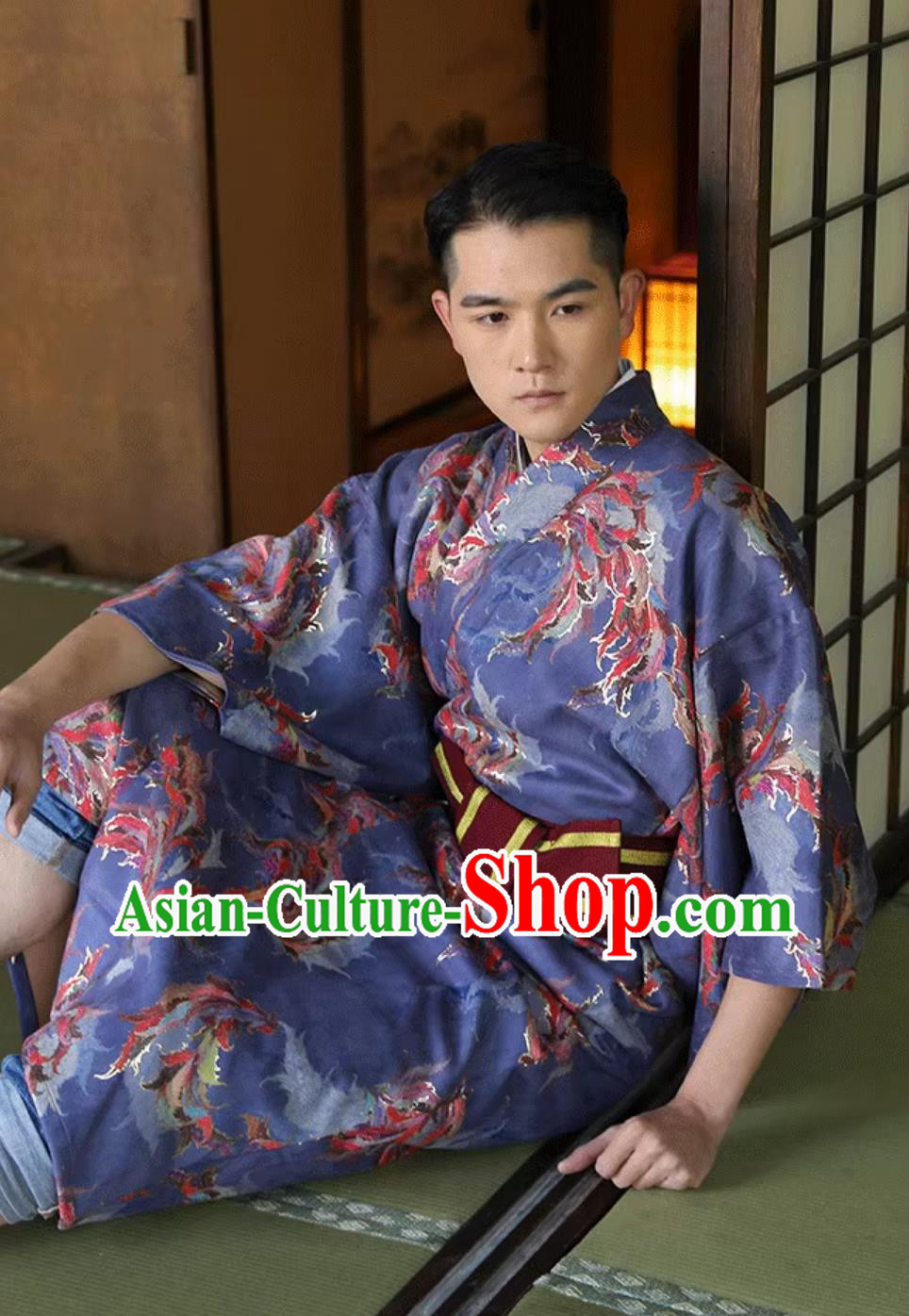 Japanese Kimono Male Samurai Kimono Traditional Japanese COS Suit