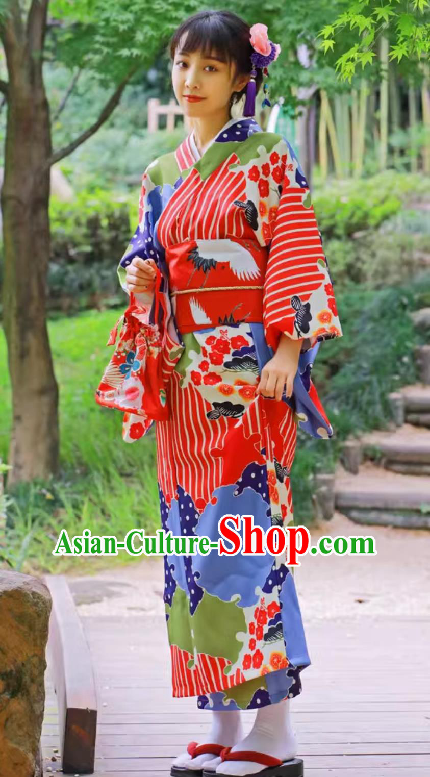 Japanese Kimono Women Formal Clothing Bathrobe