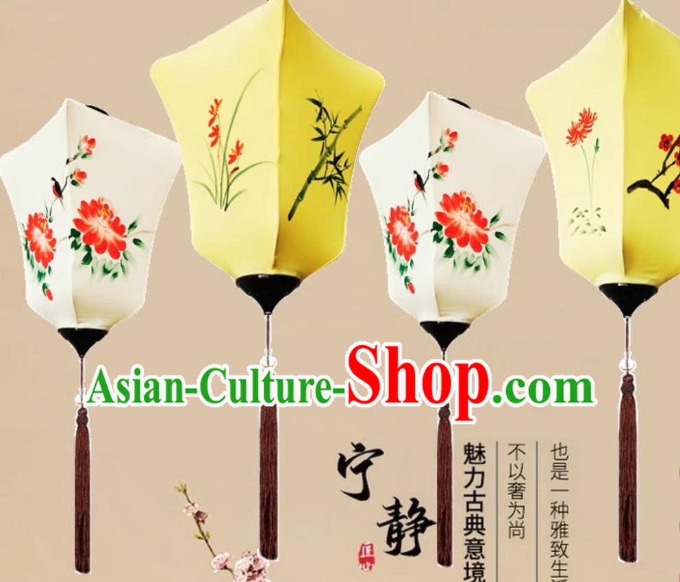 Hand Painted Palace Lantern Square Palace Lantern Traditional Antique Chinese Style Lantern Hanging Lamp