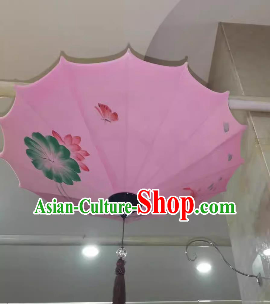 Hand Painted Palace Lantern Flying Saucers Umbrellas Traditional Fabric Lamp Chinese Antique Lantern