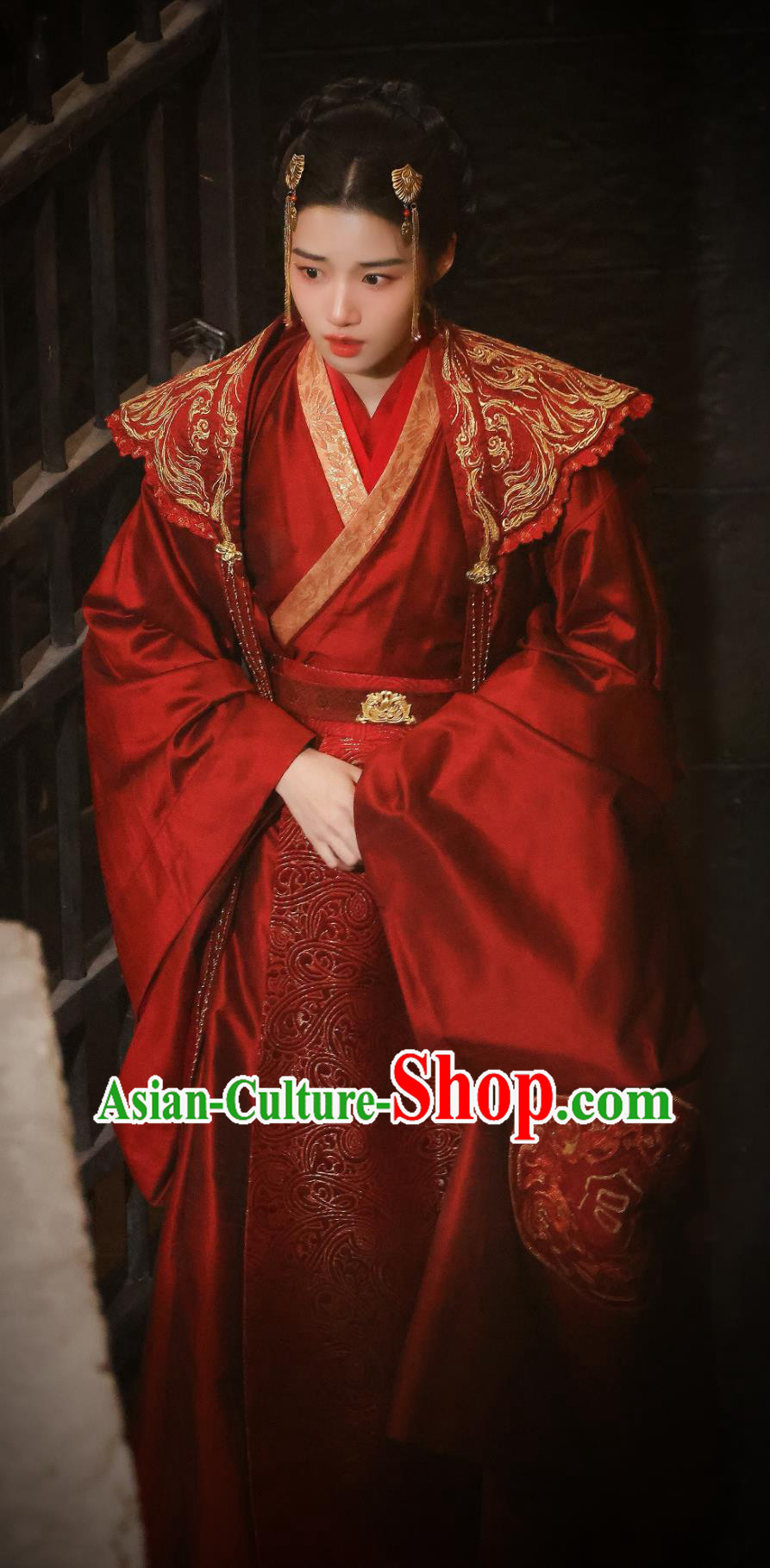 Chinese Ancient Bride Garment Costumes TV Series My Journey to You Shangguan Qian Wedding Dresses