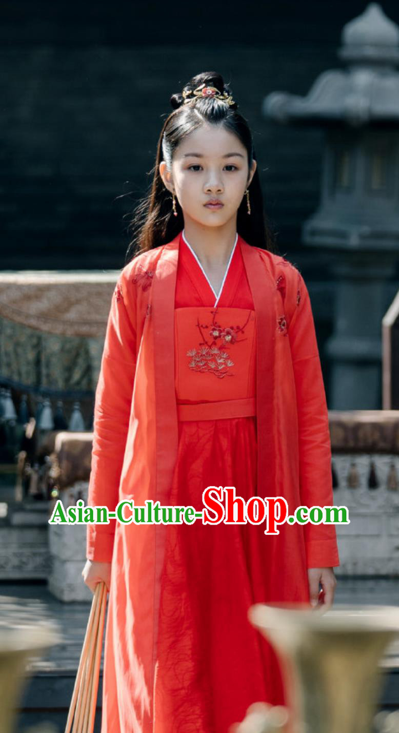 Chinese TV Series Jun Jiu Ling Young Lady Clothing Ancient Princess Red Hanfu Dress