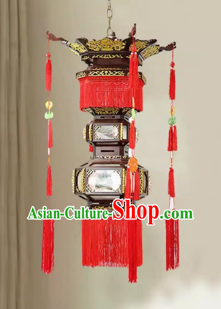 120cm Antique Solid Wood Chandelier Palace Temple Film And Television City Chinese Style Solid Wood Floor Palace Lantern Birch Classical Chinese Garden Lamp