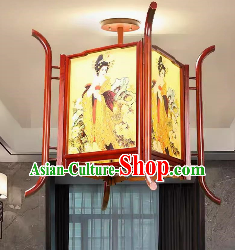 60cm Chinese Antique Palace Lantern Solid Wood Lantern