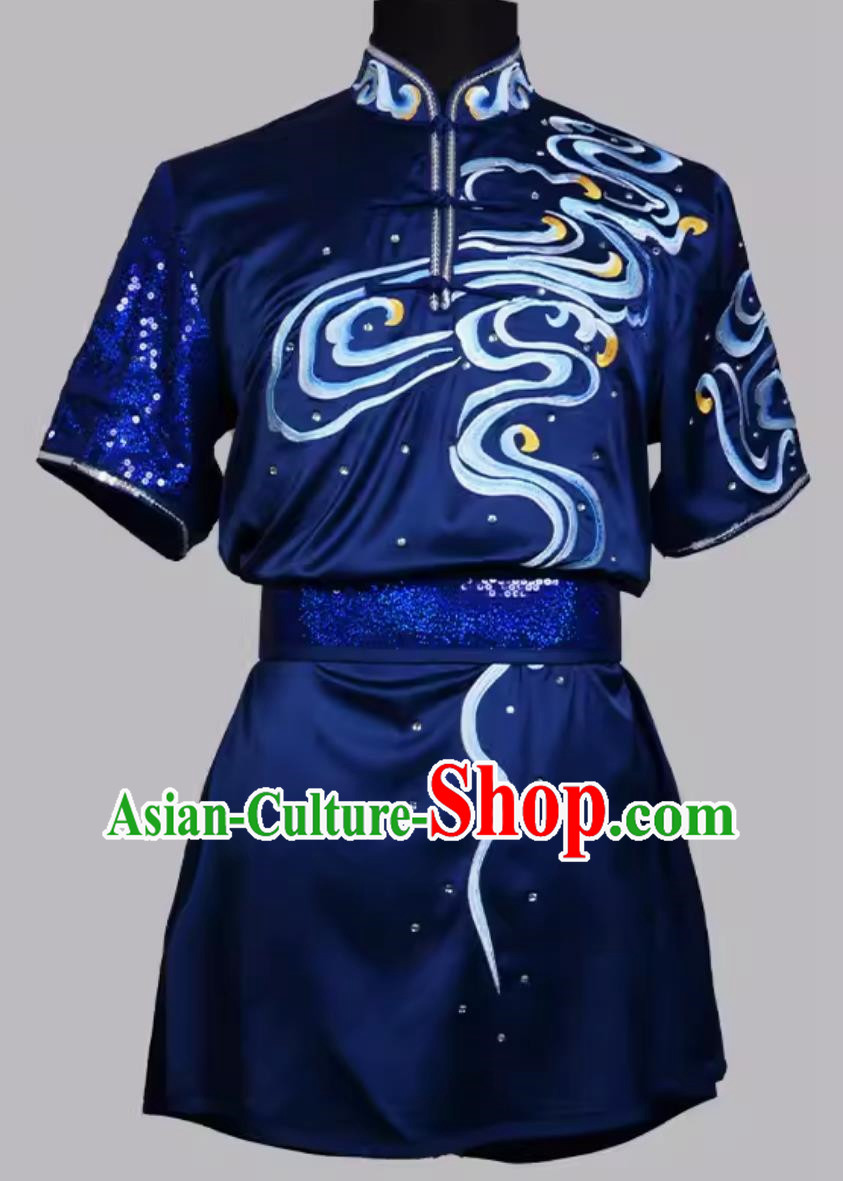 Embroidered Fish Jumping Bright Diamond Clothes Changquan Training Clothes Competition Performance Clothes