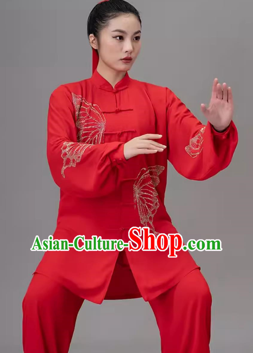 Practicing Baduanjin Martial Arts Qigong Tai Chi Suit Tai Chi Hot Diamond Butterfly Suit