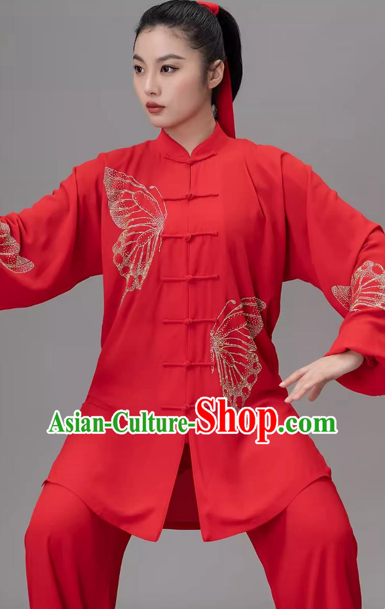 Practicing Baduanjin Martial Arts Qigong Tai Chi Suit Tai Chi Hot Diamond Butterfly Suit