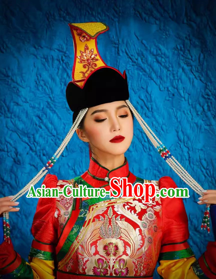 Mongolian Millinery Ethnic Minority Exotic Bridal Headwear Wedding Stage Performance