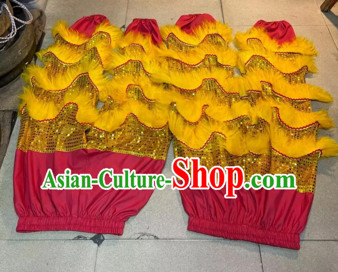 Chinese Lion Dance Pants Dance Performance Trousers 2 Handmade Golden Woolen Pants