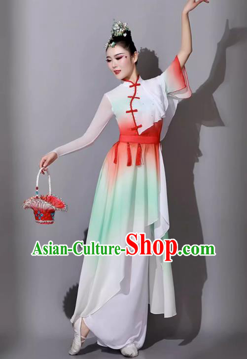 Classical Dance Performance Outfit Women Graceful Solo Dance Costume Chinese Fan Dance Clothing