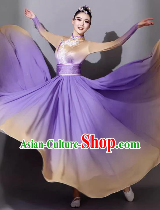 Mongolian Performance Costumes Female Ethnic Dance Clothing Art Examination Purple Dress Mongolian Dance Garment
