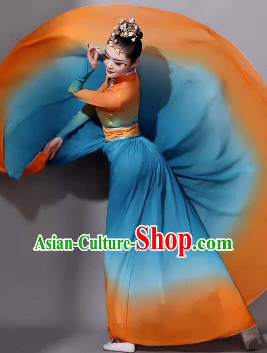 Chinese Art Examination Blue Dress Mongolian Performance Costumes Female Ethnic Dance Clothing
