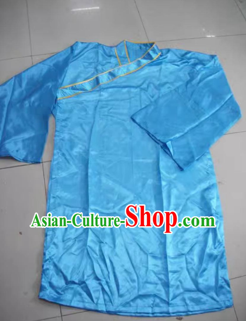World Lion Dance Competition Monk Frock Costume Happy Celebration Laughing Monk Blue Robe