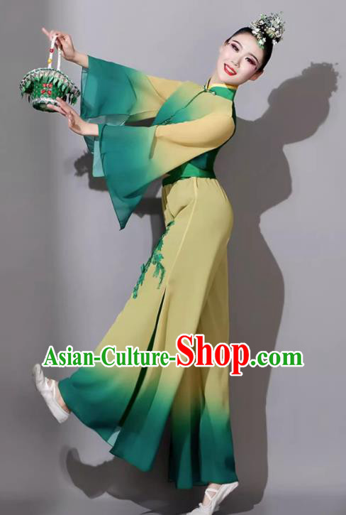 Yangge Dance Performance Costume For Women Chinese Jiaozhou Yangge Fan Dance Costume