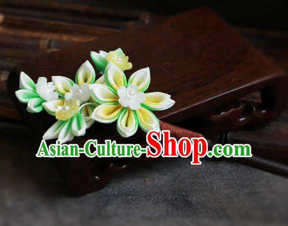 Handmade Qipao Ebony Hairpin China Hanfu Hair Jewelry Ancient Young Lady Flower Headpiece