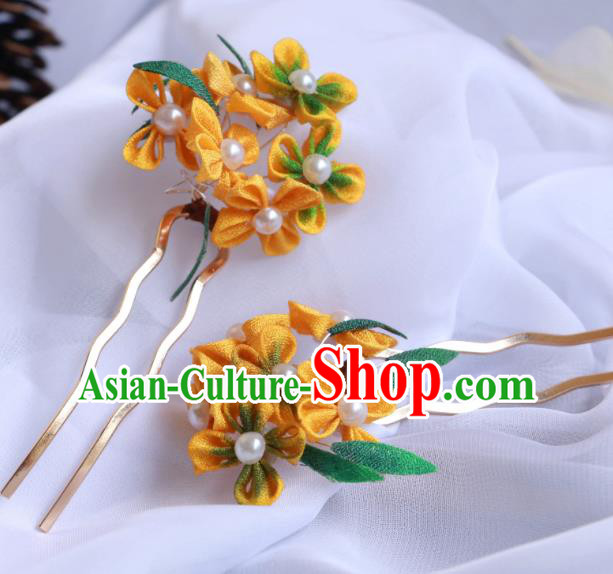 China Ancient Song Dynasty Young Lady Flower Headpiece Handmade Hairpin Hanfu Hair Jewelry
