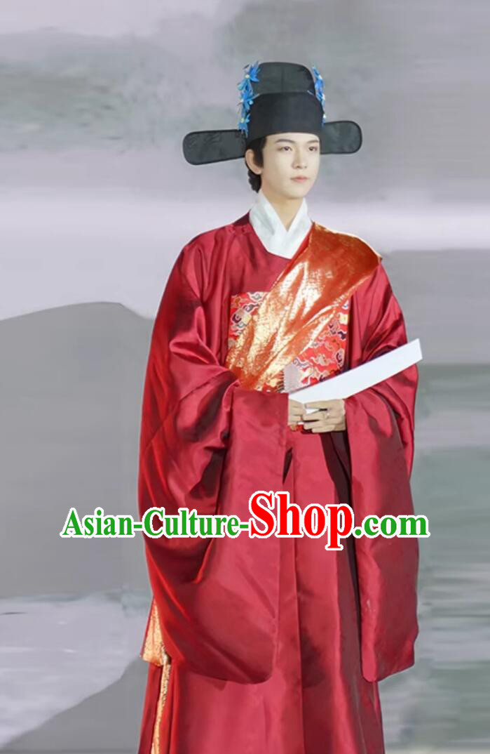 Chinese Ming Dynasty Wedding Costume Ancient China First Rank Civil Official Clothing Embroidered Cranes Robe