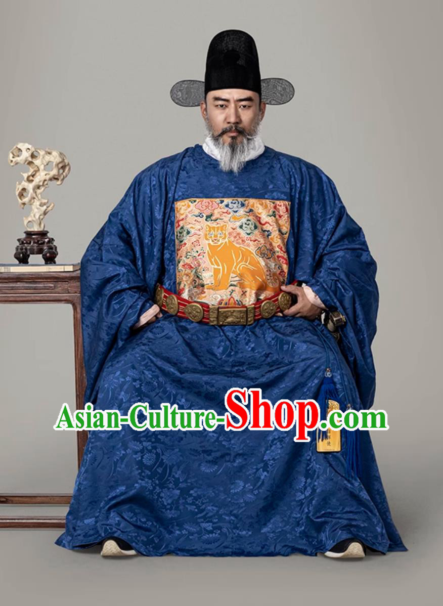 Ancient Chinese Sixth Rank military Official Costume Traditional Hanfu Ming Dynasty Military Officer Robe