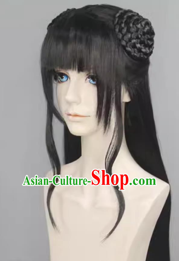 Anime Mo Dao Zu Shi Sister Jiang Yanli Wig Handmade Young Lady Headwear Ancient Chinese Hanfu Princess Hairpiece