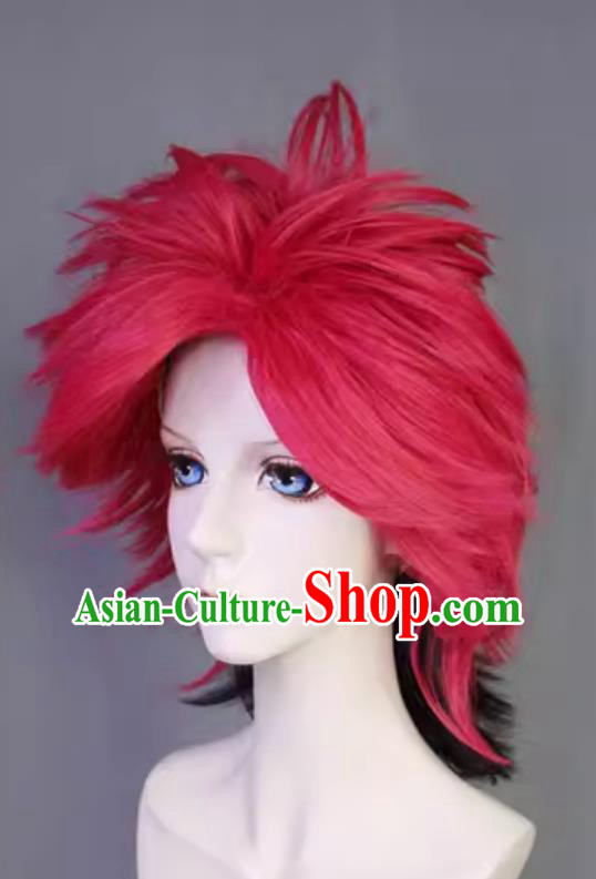 Shining Red And Black Gradient X JAPAN Hide Matsumoto Hideo Wig Young Hero Headdress