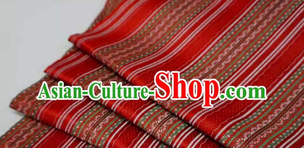 Top DIY Hanfu Cloth Material Chinese Classical Pattern Red Brocade Traditional Qipao Fabric
