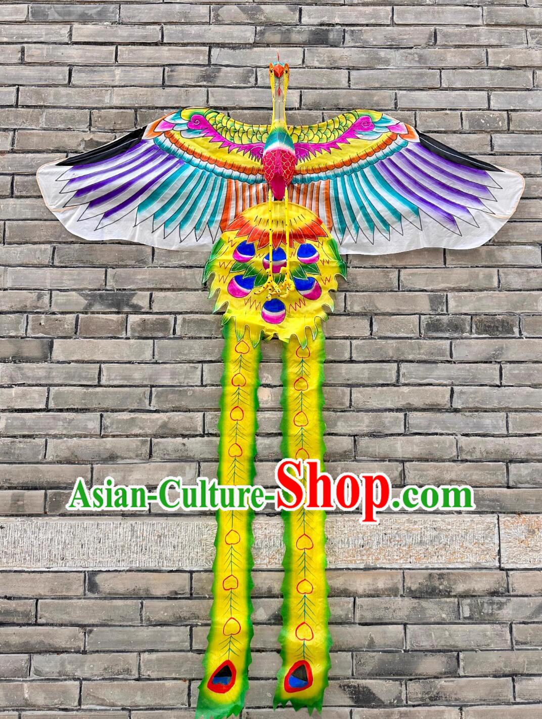 Chinese Hand Painted Phoenix Kite Craft Weifang Traditional Handmade Bamboo Kite