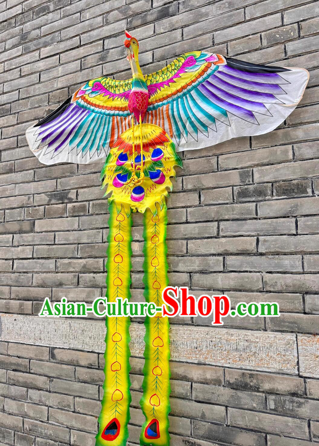 Chinese Hand Painted Phoenix Kite Craft Weifang Traditional Handmade Bamboo Kite