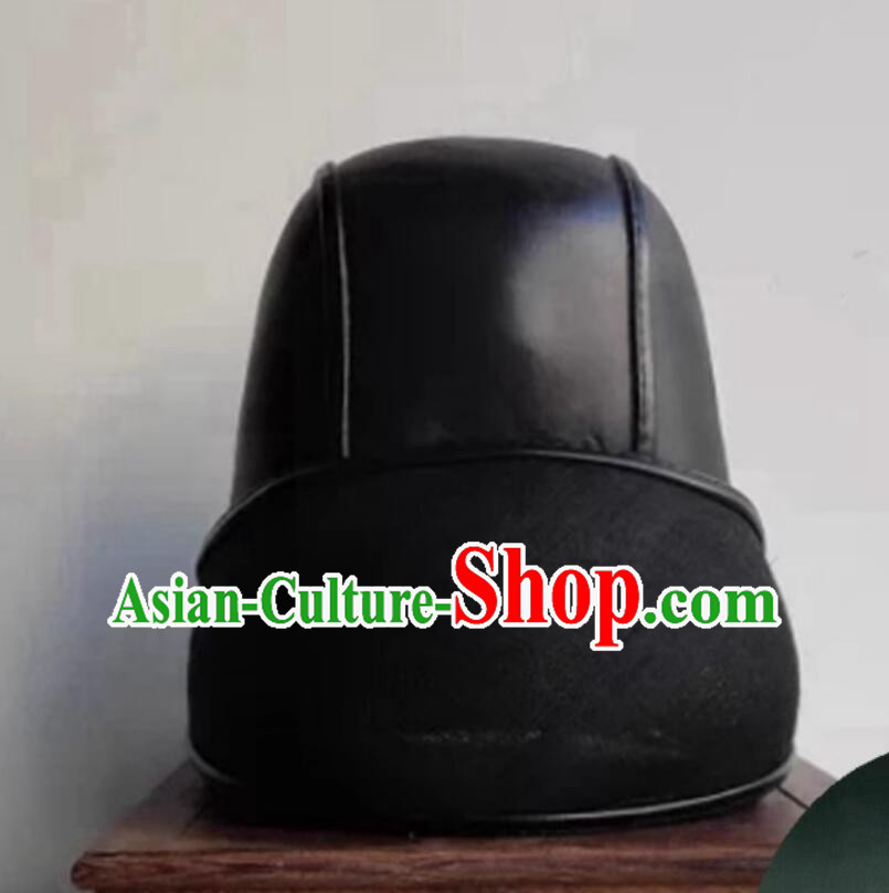 China Ming Dynasty Blades Headwear Handmade Ancient Imperial Guard Black Hat