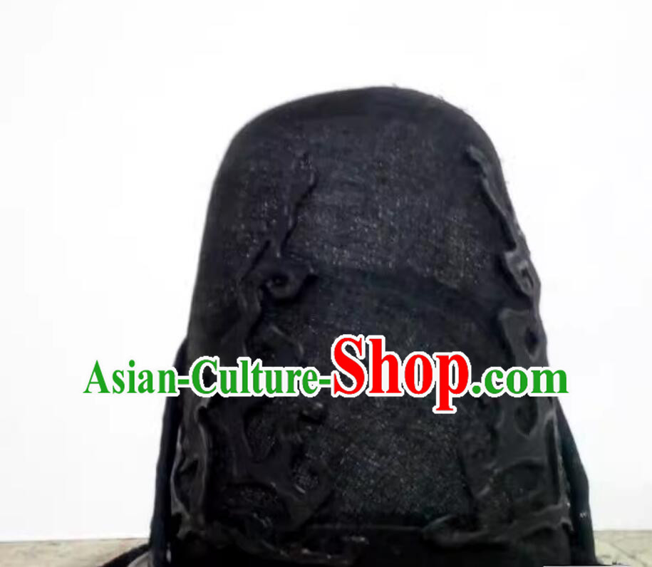 China Ancient Imperial Guard Black Hat Handmade Brotherhood of Blades Ming Dynasty Eunuch Headwear