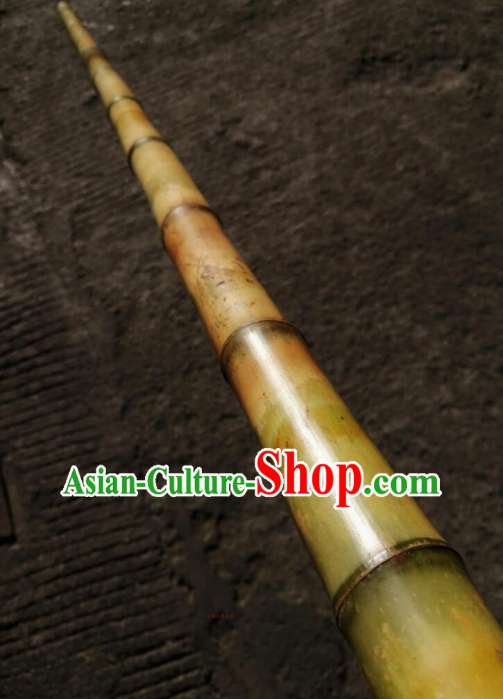 Chinese Kung Fu Bamboo Stick Shaolin Wushu Eyebrow High Cudgel Handmade Tai Chi Bamboo Staff