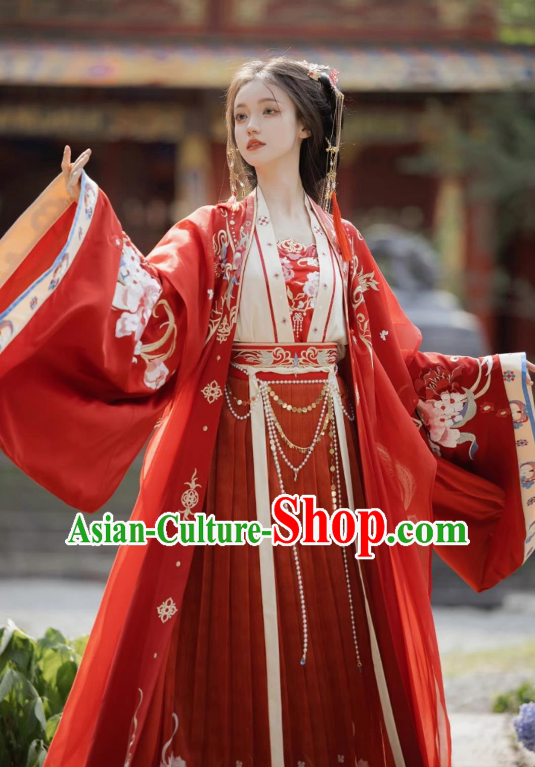 China Ancient Bride Clothing Traditional Wedding Hanfu Song Dynasty Royal Princess Red Dress