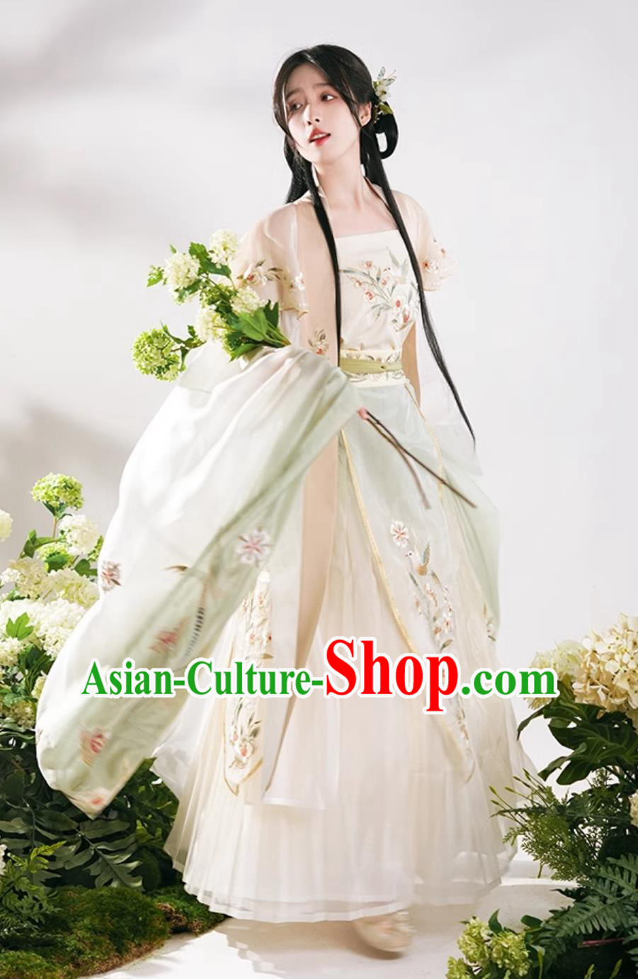 China Traditional Hanfu Dress Song Dynasty Woman Clothing Ancient Young Lady Costumes