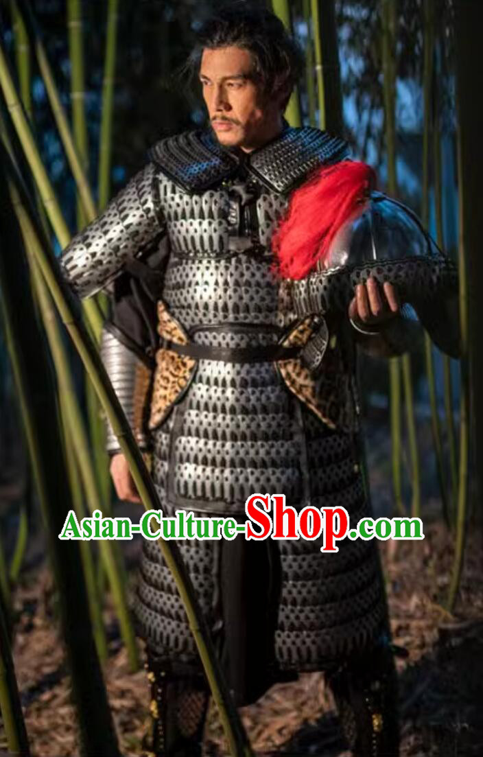 Handmade China Song Dynasty General Iron Armor and Helmet Complete Set