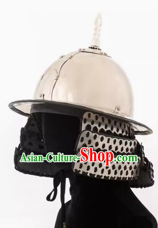 Handmade China Ming Dynasty Warrior Hat Stainless Steel Saucer Helmet