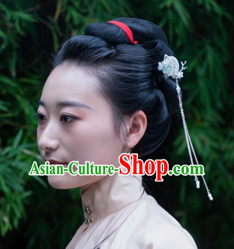 Traditional Chinese Hanfu Hair Jewelry China Ancient Noble Woman Tassel Hairpin Handmade Ming Dynasty Hair Clip