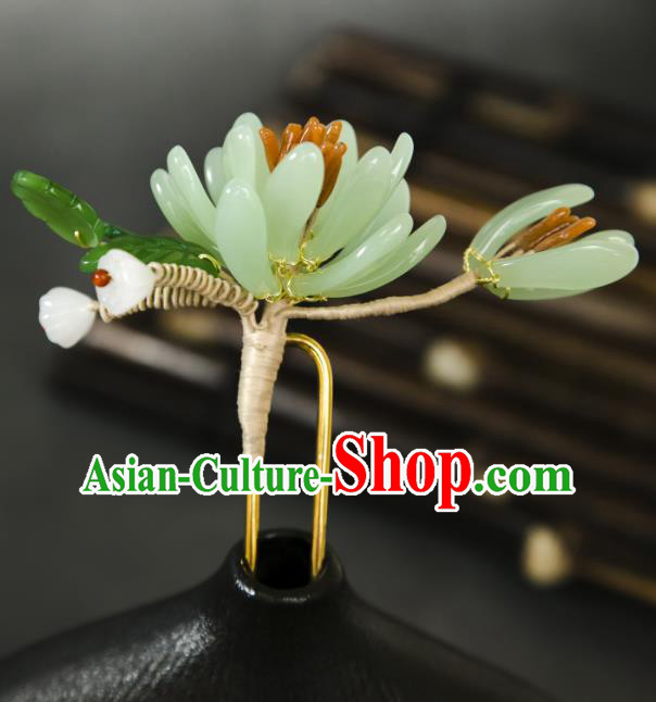 Handmade Ming Dynasty Hair Clip Traditional Chinese Hanfu Hair Jewelry China Ancient Noble Woman Chrysanthemum Hairpin