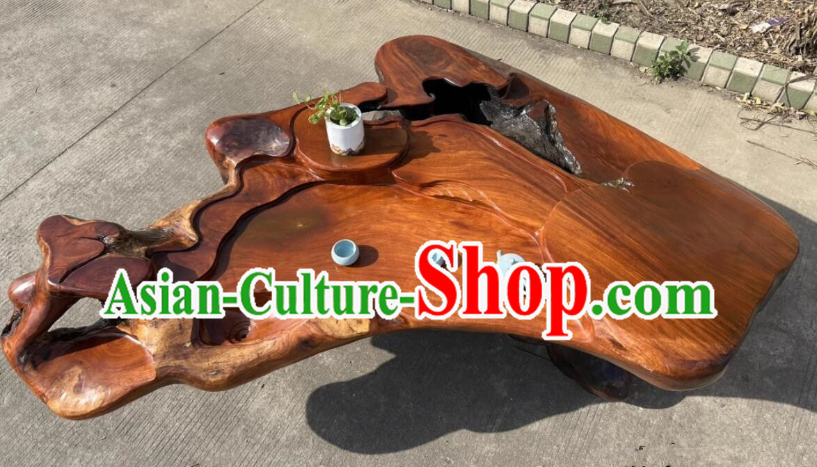 Hand Carved Chinese Stunning Tree Root Tea Table