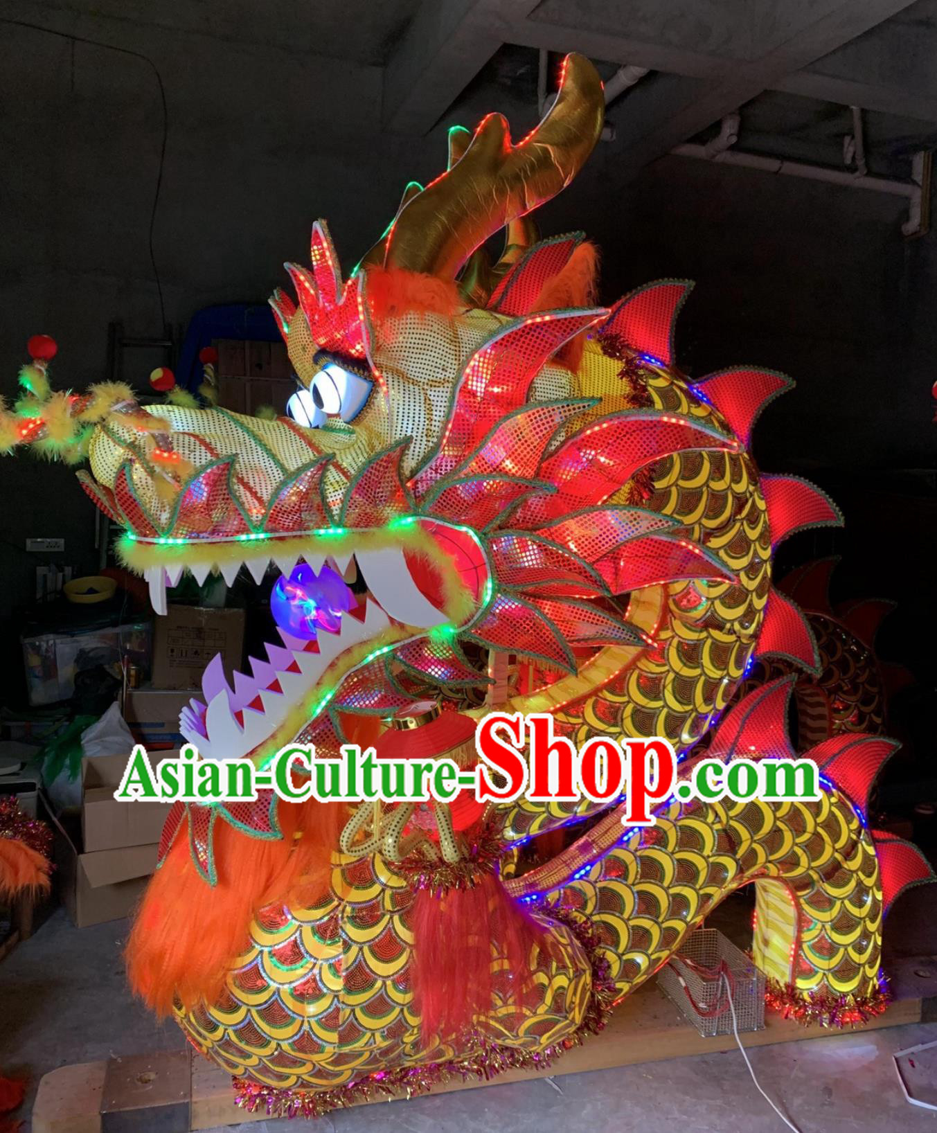 Chinese Water Decoration Dragon Lamp Handmade LED Lantern Bench Dragon