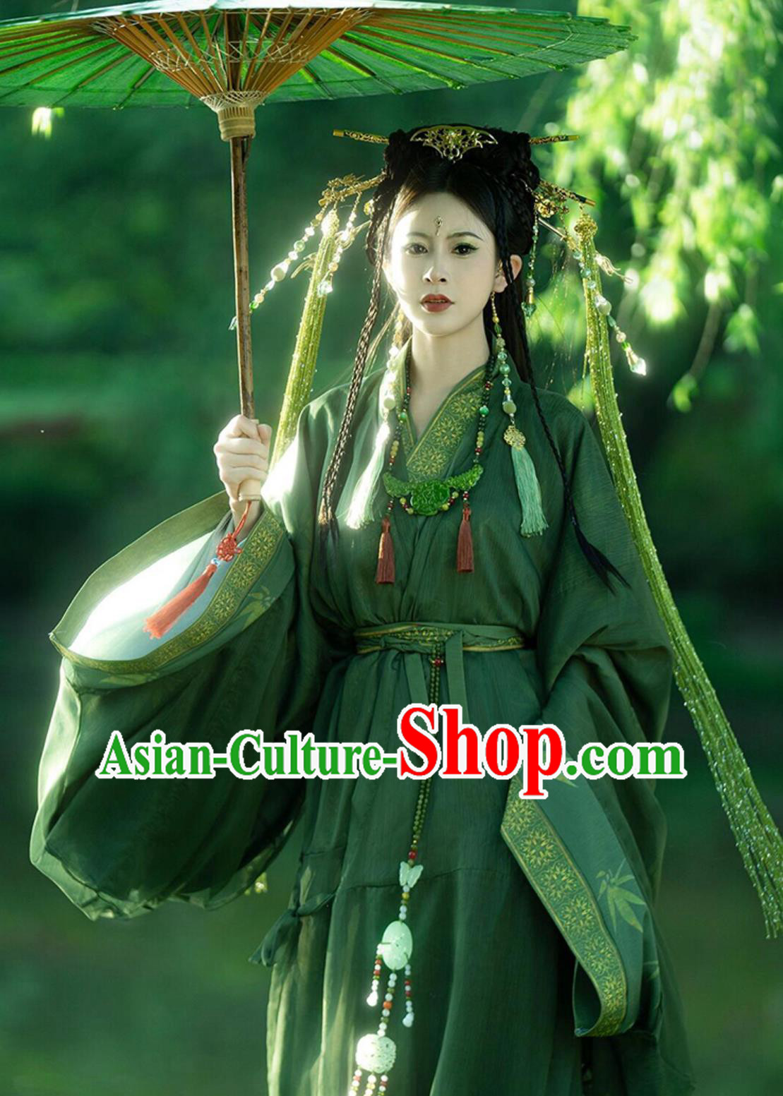 Green Warring States Robe Chinese Han Dynasty Palace Woman Hanfu Clothing Ancient China Empress Costume