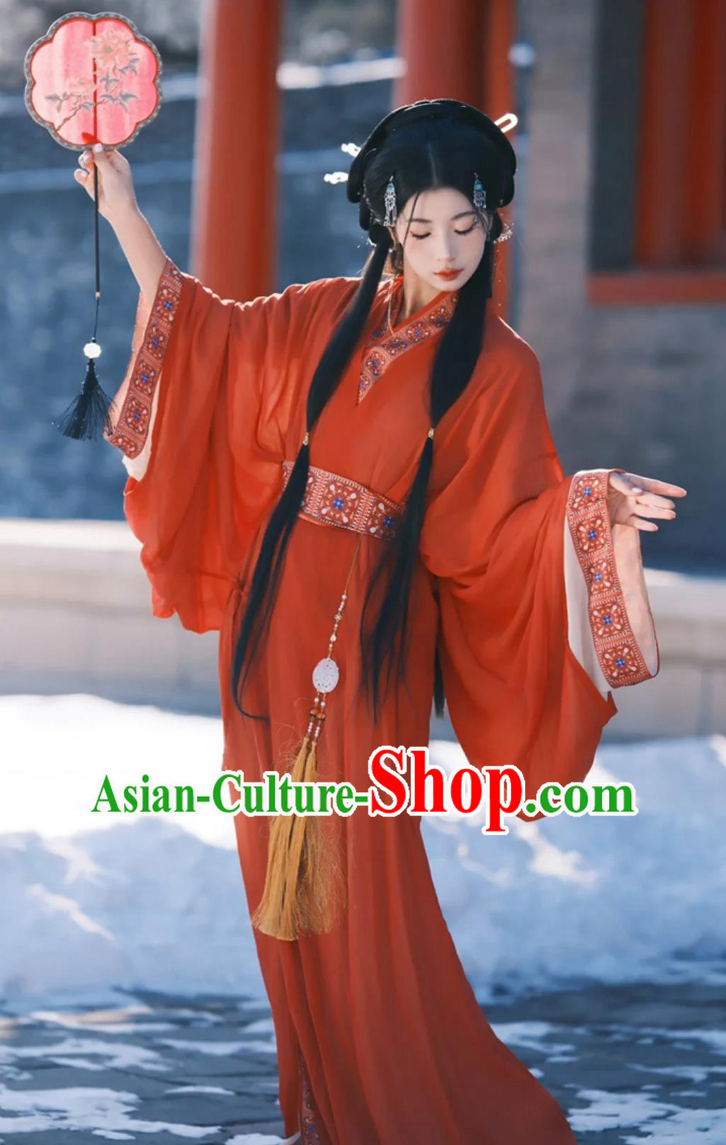 Ancient China Princess Costume Traditional Hanfu Red Warring States Robe Chinese Han Dynasty Court Woman Clothing