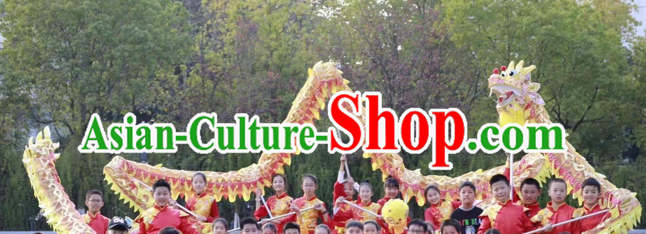 Professional Competition Dragon Dancing Prop Chinese Dragon Dance Fluorescent Costume Celebration Parade Golden Dragon Costume