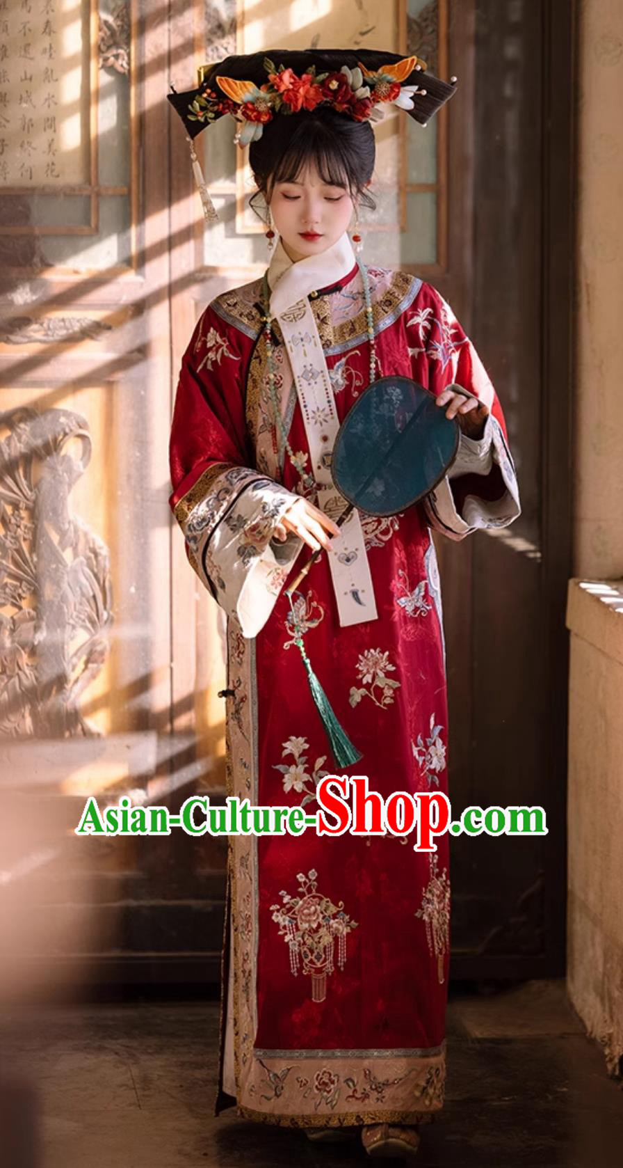 China Travel Photography Costume Ancient Chinese Royal Princess Clothing Traditional Qing Dynasty Empress Red Dresses