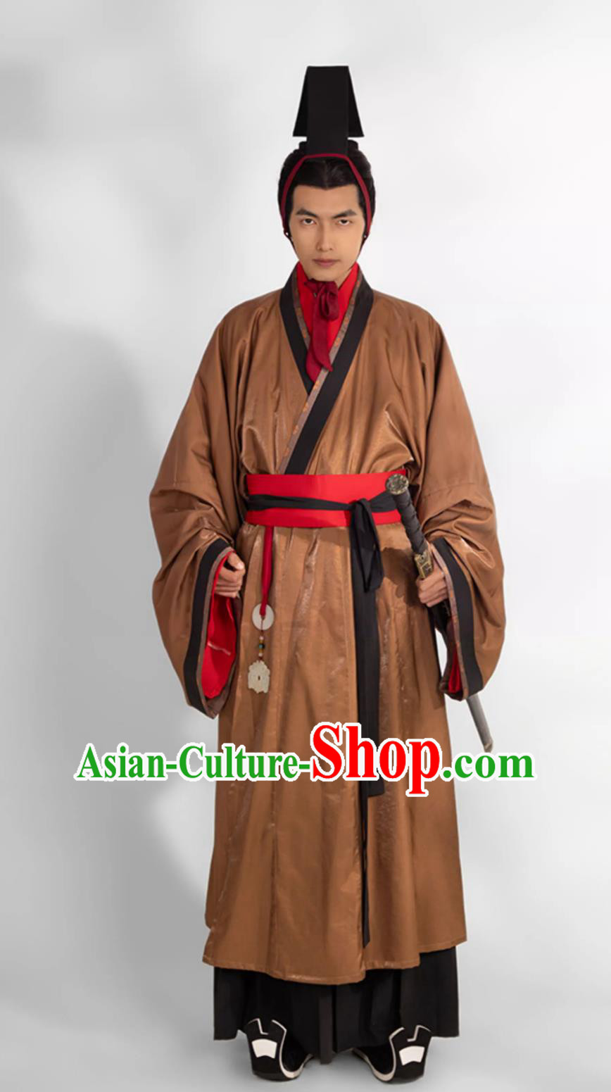 Men Hanfu Ancient Chinese Swordswoman Clothing Traditional Warring States Robe China Travel Photography Costume